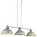 Kinsley 3 Light 38.88 inch Aged Galvanized Steel Linear Pendant Ceiling Light in Antique Teal